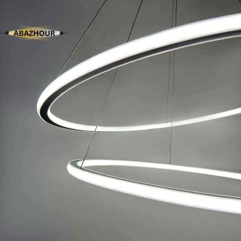 لوستر مدرن دو حلقه ای LED با ریموت کنترل کد CM417 — تصویر ۱۰
