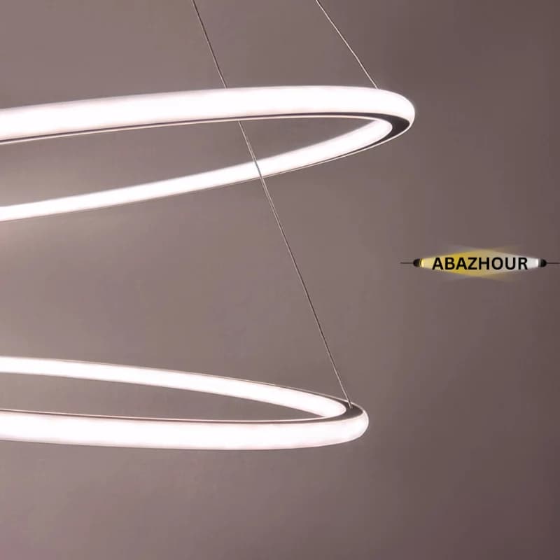 لوستر مدرن دو حلقه ای LED با ریموت کنترل کد CM417 — تصویر ۹