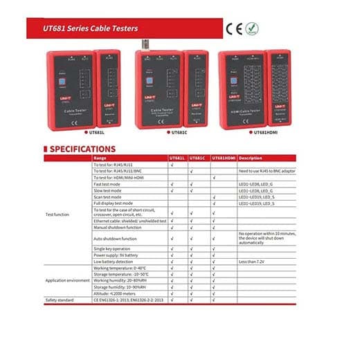 تستر کابل شبکه یونی تی مدل UNI-T UT681C — تصویر ۵