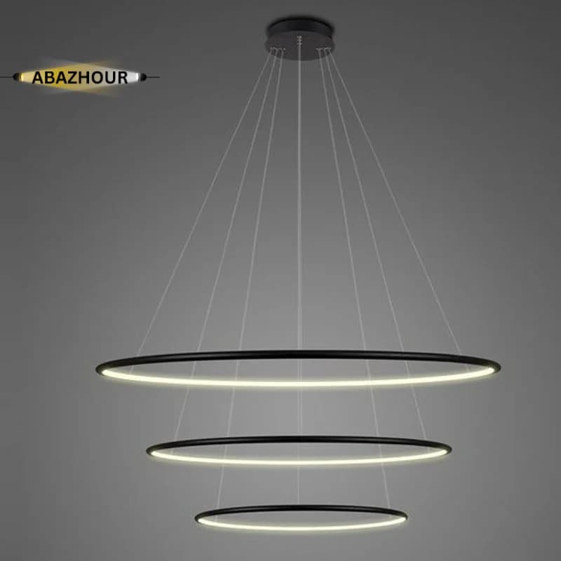 لوستر سقفی دایره ای مدرن 3 حلقه ای LED کد CM409 — تصویر ۵