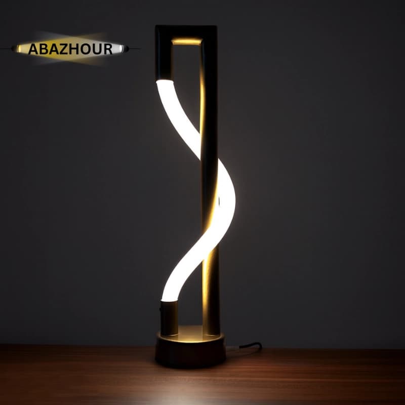 آباژور رومیزی مدرن LED لوکس با بدنه آلومینیوم کد RM109 — تصویر ۹