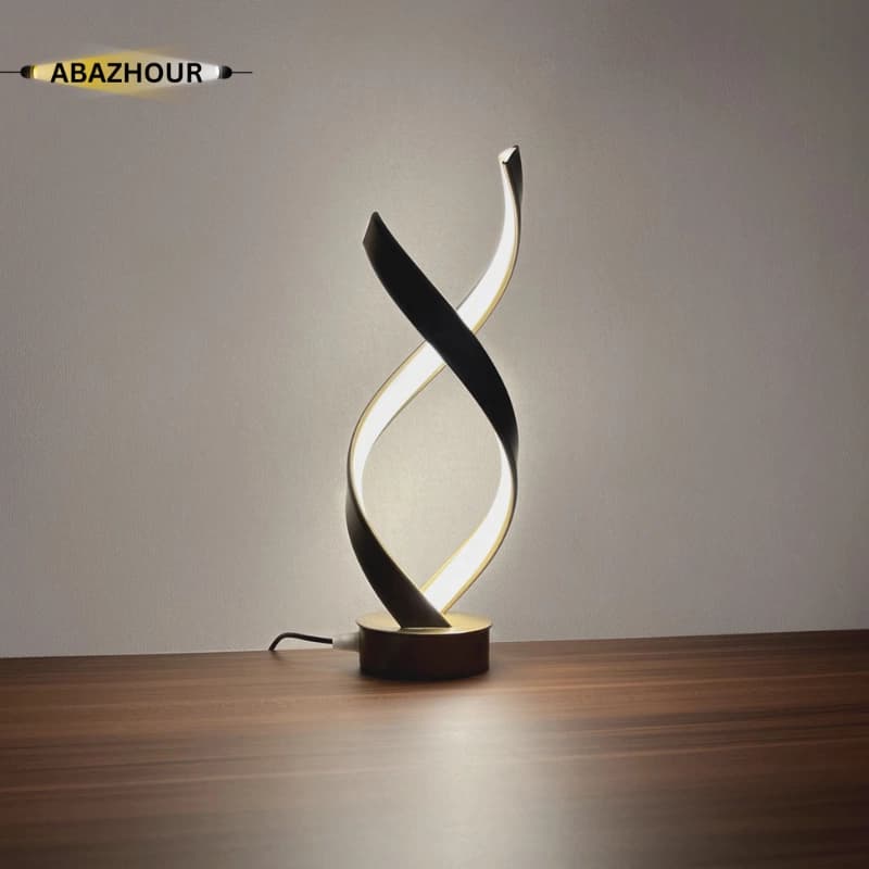 آباژور رومیزی مدرن LED دو شاخه مارپیچ کد RM107 — تصویر ۴