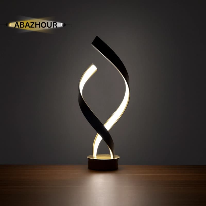 آباژور رومیزی مدرن LED دو شاخه مارپیچ کد RM107