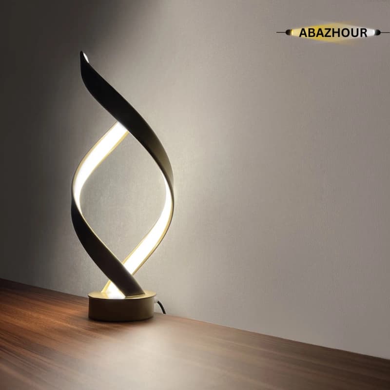 آباژور رومیزی مدرن LED دو شاخه مارپیچ کد RM107 — تصویر ۵
