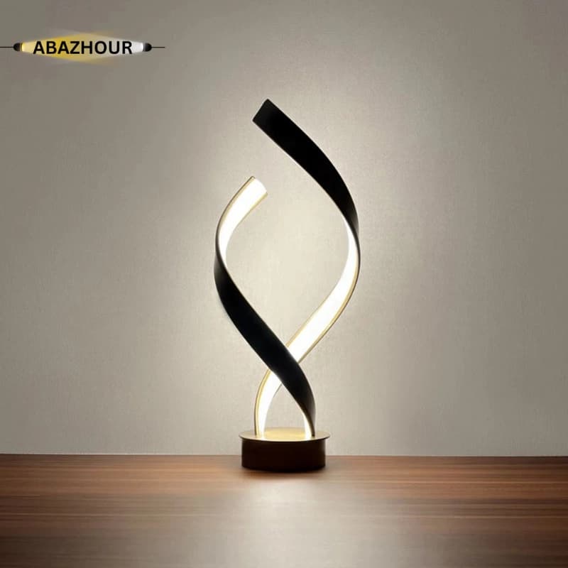 آباژور رومیزی مدرن LED دو شاخه مارپیچ کد RM107 — تصویر ۳