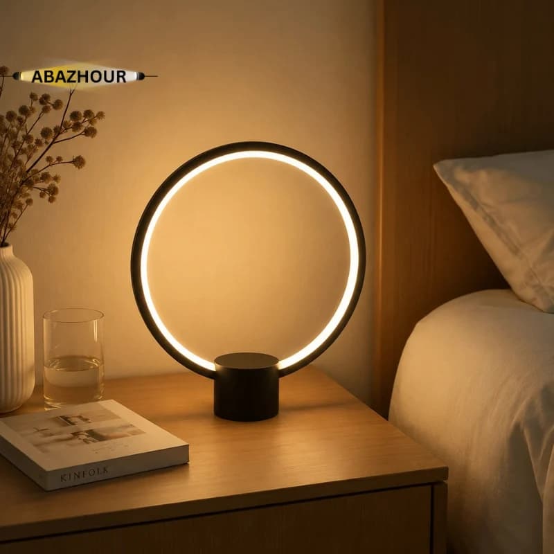 آباژور رومیزی مدرن LED دایره ای کد RM103 — تصویر ۹