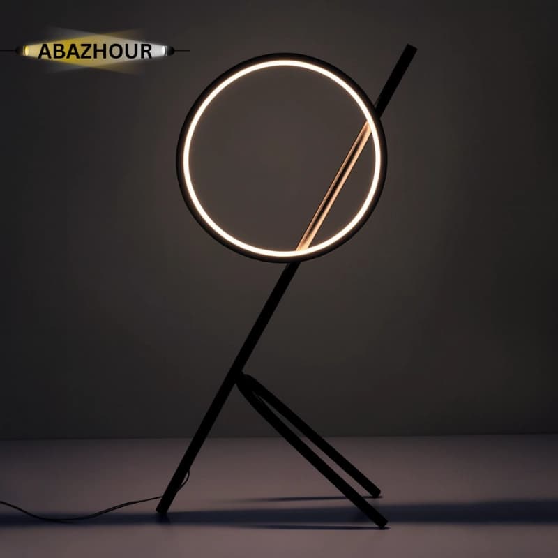 آباژور رومیزی مدرن LED دایره ای با بدنه آلومینیوم کد RM102 — تصویر ۶