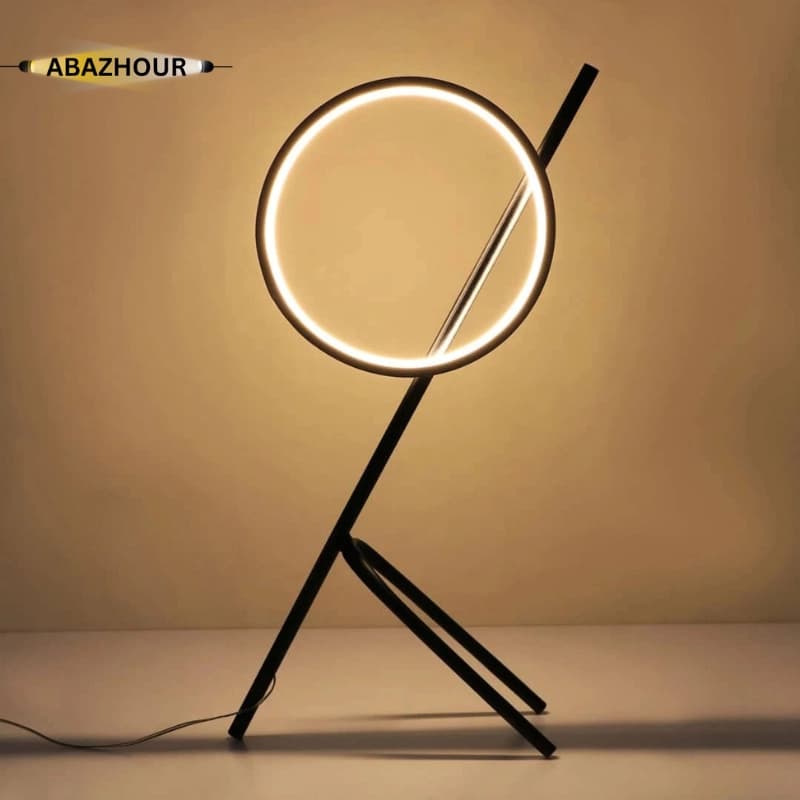 آباژور رومیزی مدرن LED دایره ای با بدنه آلومینیوم کد RM102 — تصویر ۲