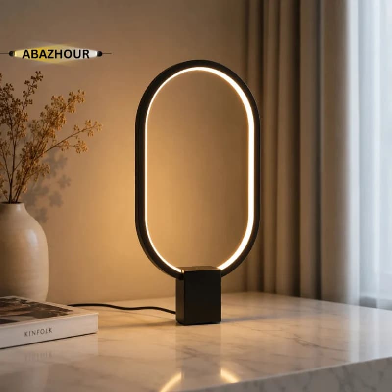 آباژور رومیزی مدرن LED مدل بیضی کد RM101 — تصویر ۱۲
