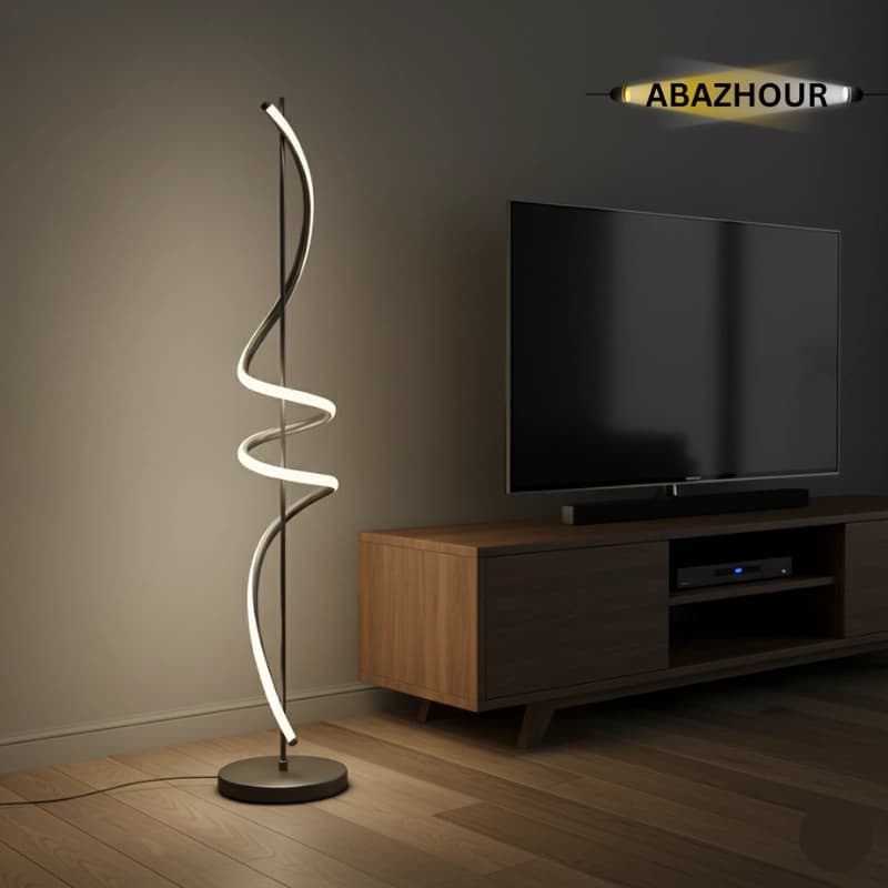 آباژور ایستاده مدرن LED طرح مارپیچ آلومینیومی کد SM136 — تصویر ۲