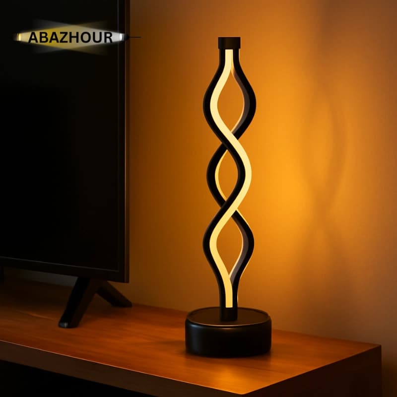 آباژور رومیزی مدرن LED طرح مارپیچی کد RM118 — تصویر ۳