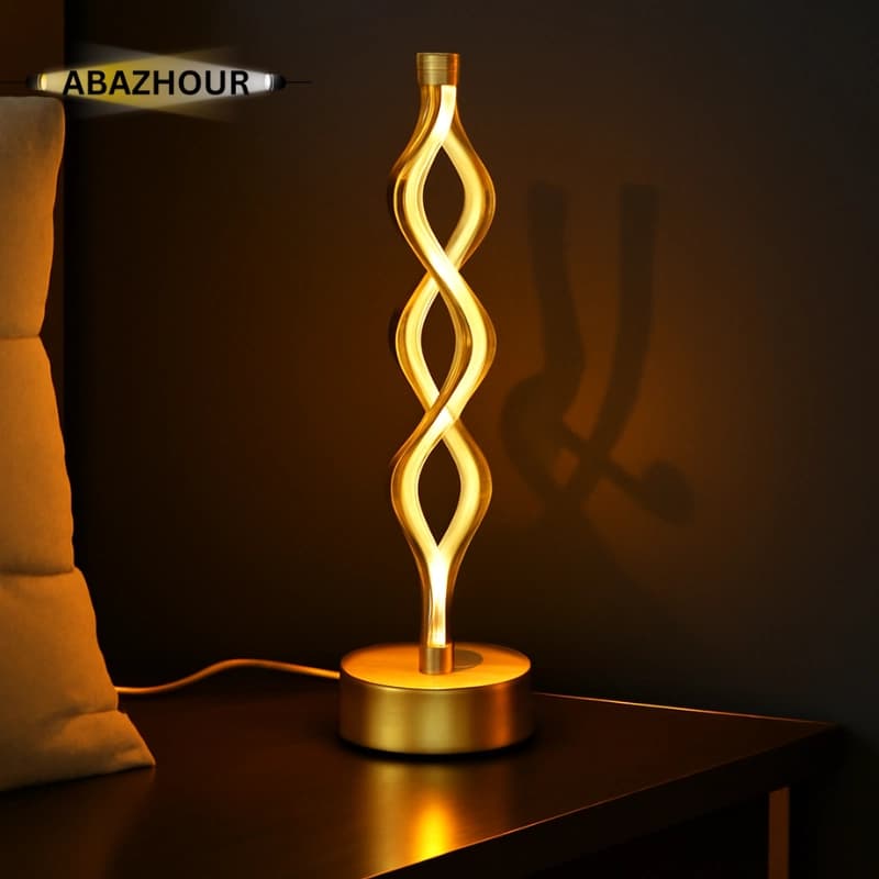آباژور رومیزی مدرن LED طرح مارپیچی کد RM118 — تصویر ۴