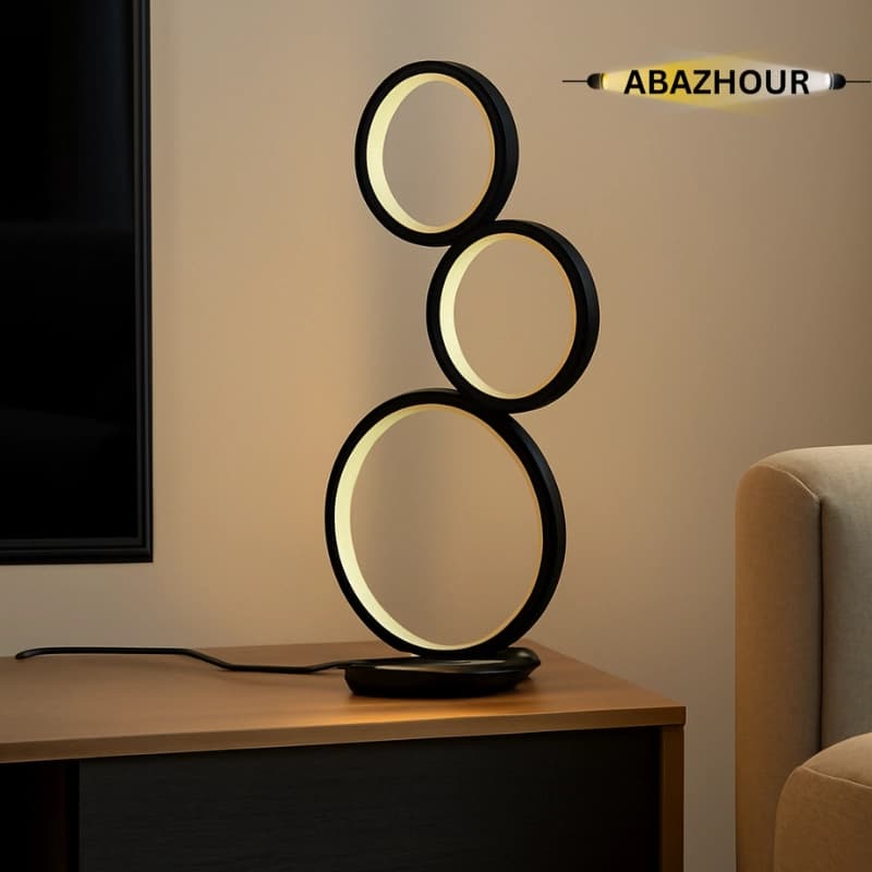 آباژور رومیزی مدرن LED مدل حلقه ای کد RM121 — تصویر ۲