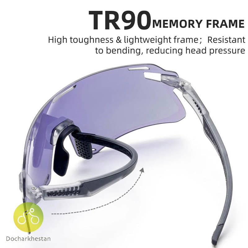 عینک دوچرخه‌ سواری راکبراس فوتوکرومیک TR90 UV400 — تصویر ۶