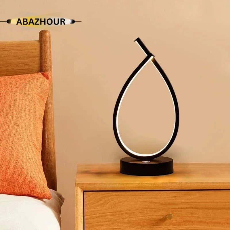 آباژور رومیزی مدرن LED آلومینیومی طرح قطره کد RM119 — تصویر ۳