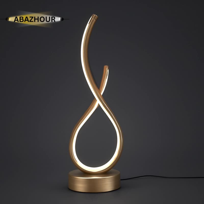 آباژور رومیزی مدرن LED منحنی با بدنه آلومینیوم کد RM112 — تصویر ۵