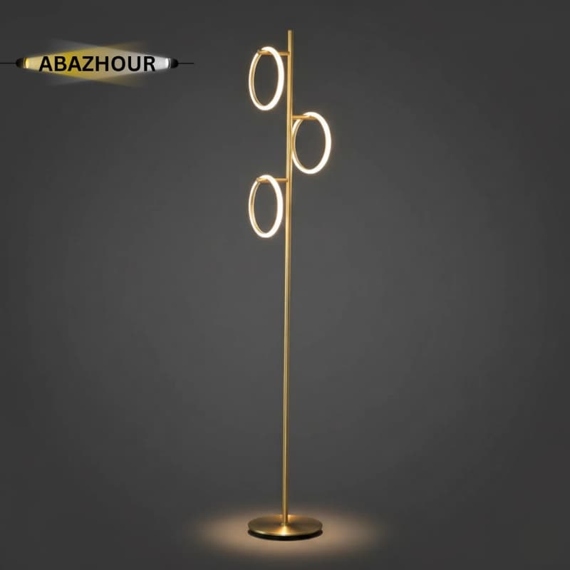 آباژور ایستاده مدرن LED حلقه ای با بدنه آلومینیوم کد SM137 — تصویر ۲