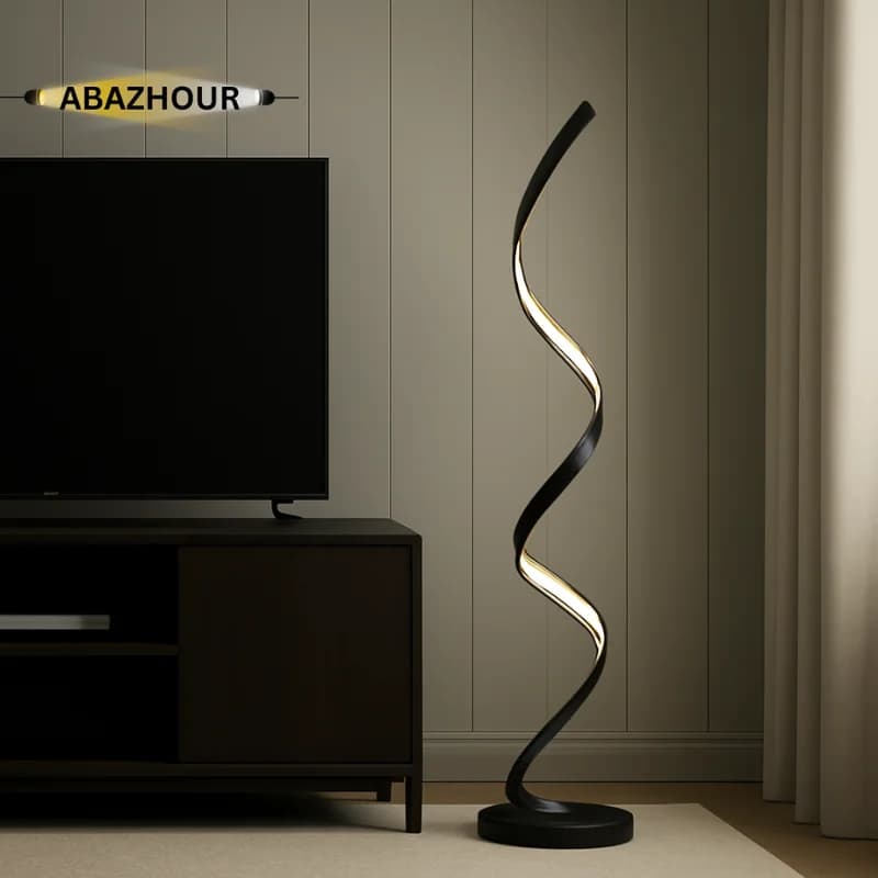 آباژور ایستاده مدرن LED منحنی با بدنه الومینیوم کد SM133 — تصویر ۴