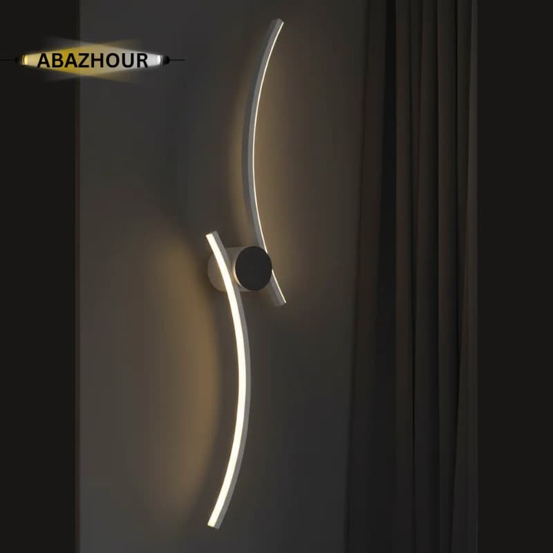 چراغ دیواری مدرن LED منحنی با بدنه آلومینیوم کد DM202 — تصویر ۲