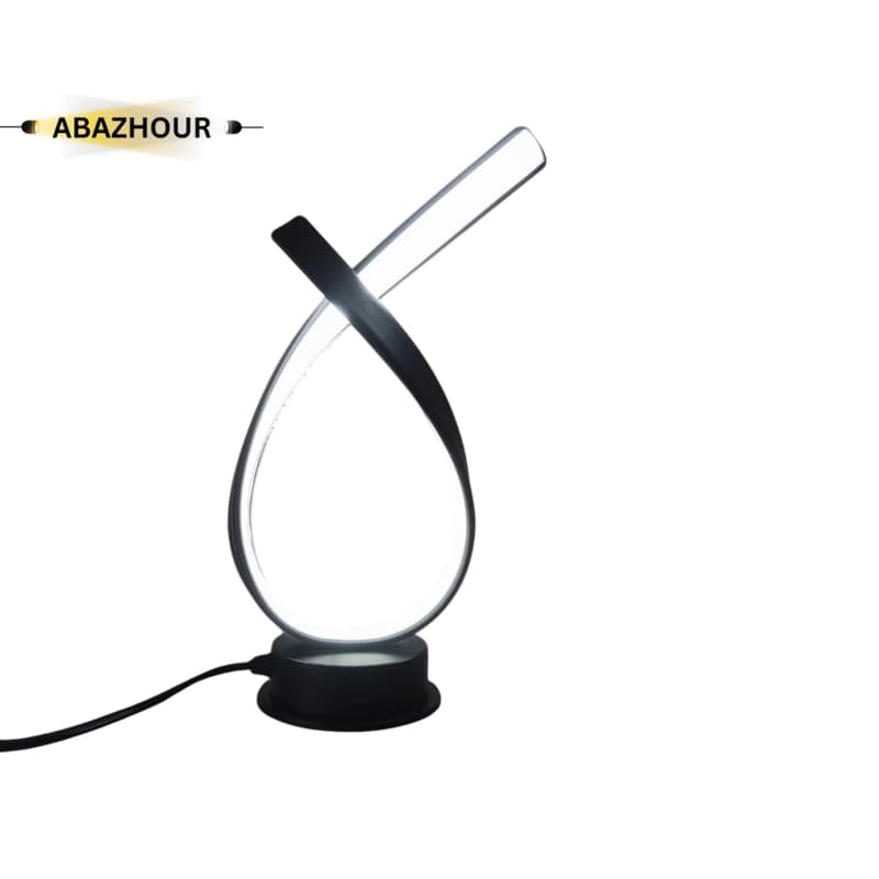 آباژور رومیزی مدرن LED منحنی با بدنه آلومینیوم کد RM100 — تصویر ۳