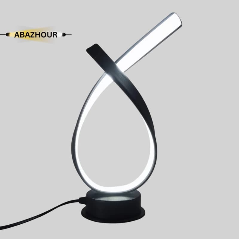 آباژور رومیزی مدرن LED منحنی با بدنه آلومینیوم کد RM100 — تصویر ۴
