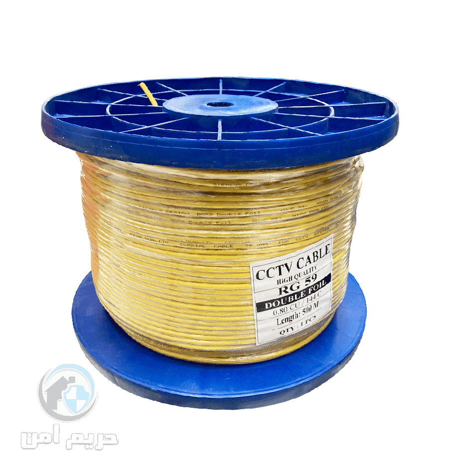 کابل مخصوص دوربین کواکسیال دو فویل rg59 مغزی 08 مس شیلد 144 رشته متراژ 500 — تصویر ۲