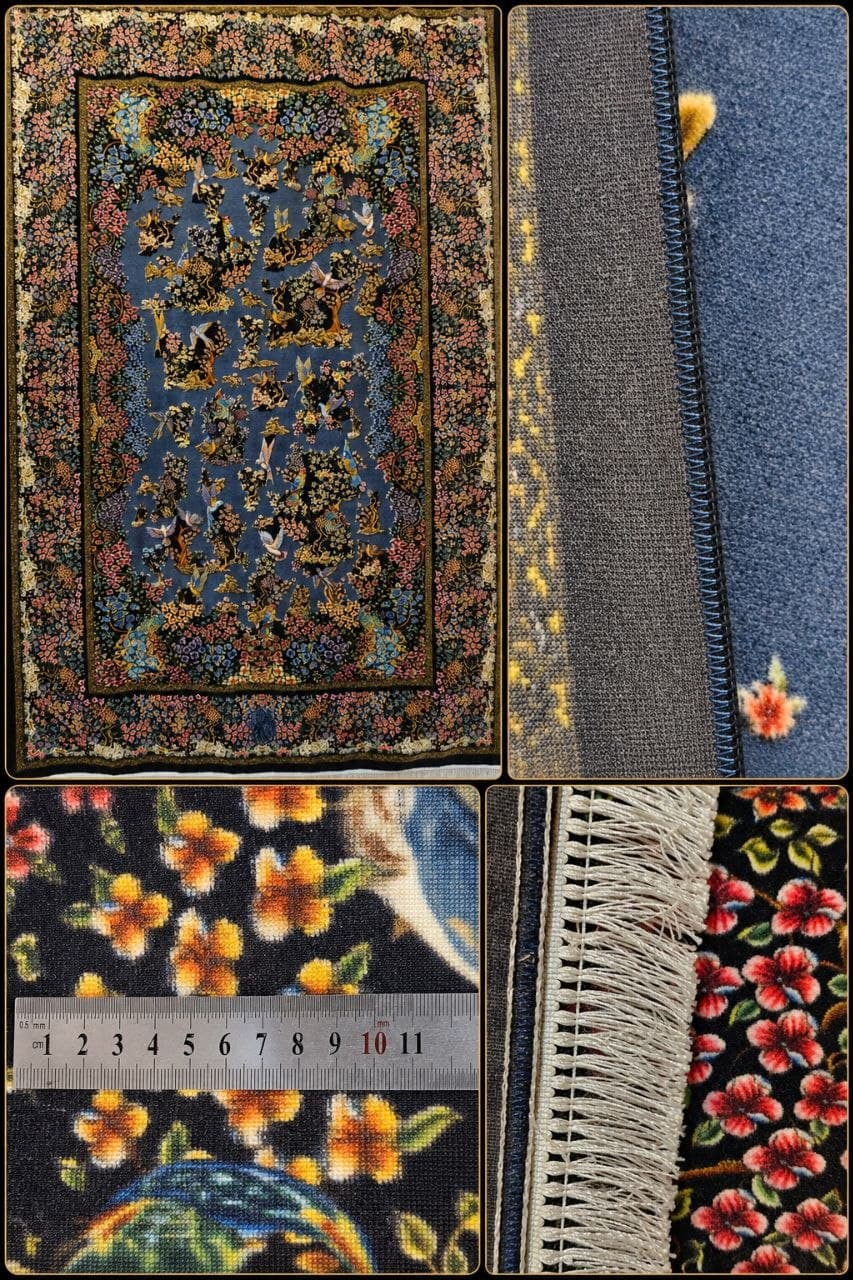 فرش ماشینی دیبا طرح شکارگاه کلاسیک اصیل — تصویر ۳
