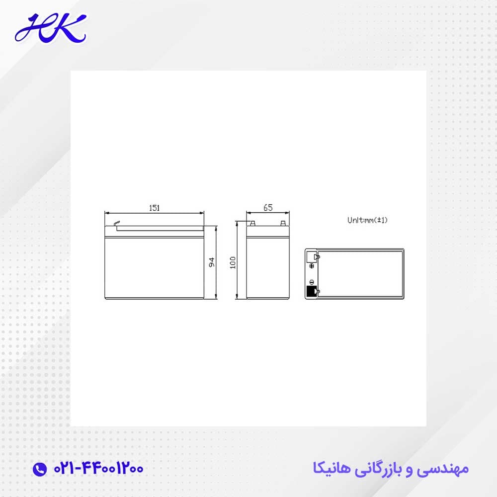 باتری لیتیوم صنعتی کملیون 9 آمپر 12 ولت — تصویر ۳