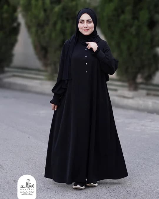 عبای بیسیک مشکی — تصویر ۲