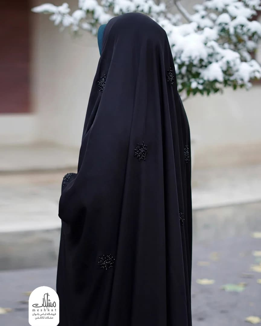 چادر عربی جواهردوزی طرح دونه برف — تصویر ۸