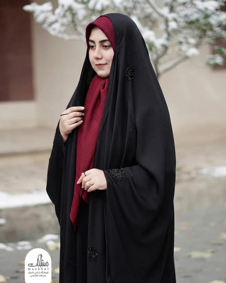 چادر عربی جواهردوزی طرح دونه برف — تصویر ۵