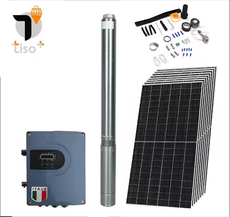 پک پمپ شناور هیبریدی تیسو پرو 7/5 اسب 5500وات 240متری 2″ به همراه 13پنل