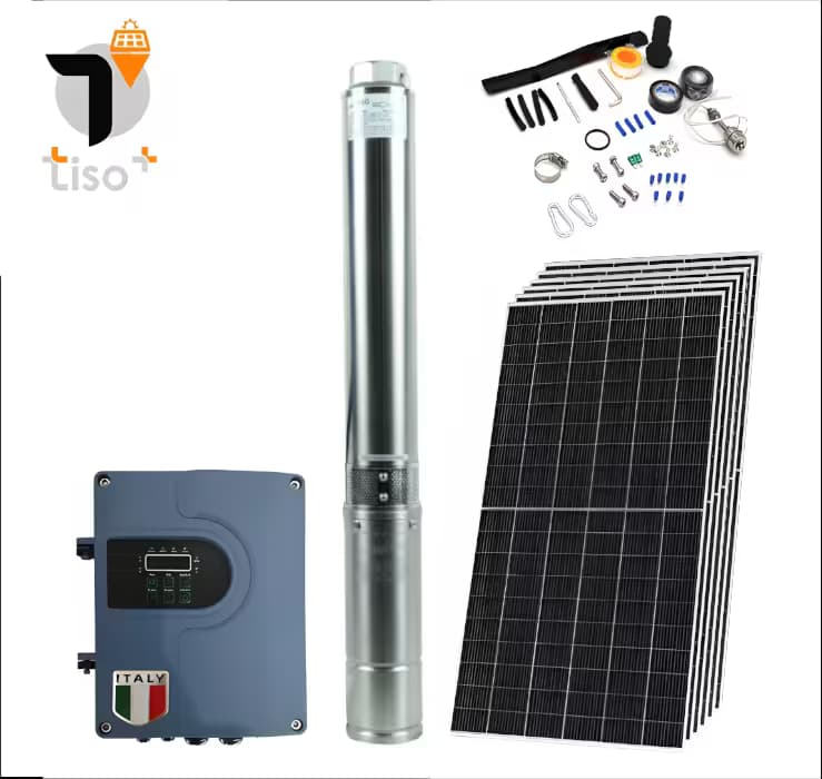 پک پمپ شناور هیبریدی تیسو پرو 3 اسب 2200وات 2″ 95متری به همراه 6پنل