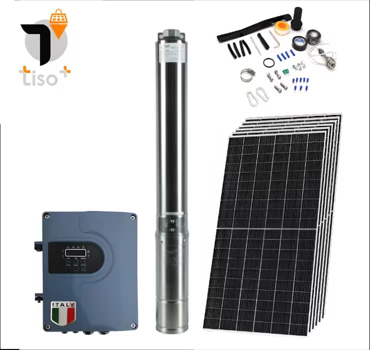 پک پمپ شناور هیبریدی تیسو پرو 3 اسب 2200وات 175متری ¼1″ به همراه 6پنل
