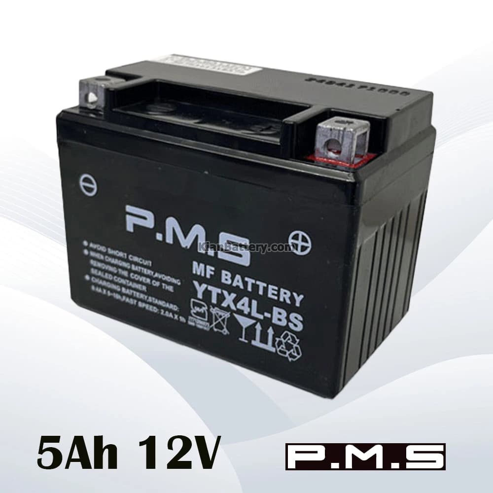 باتری 5 آمپر موتور سیکلت PMS — تصویر ۲