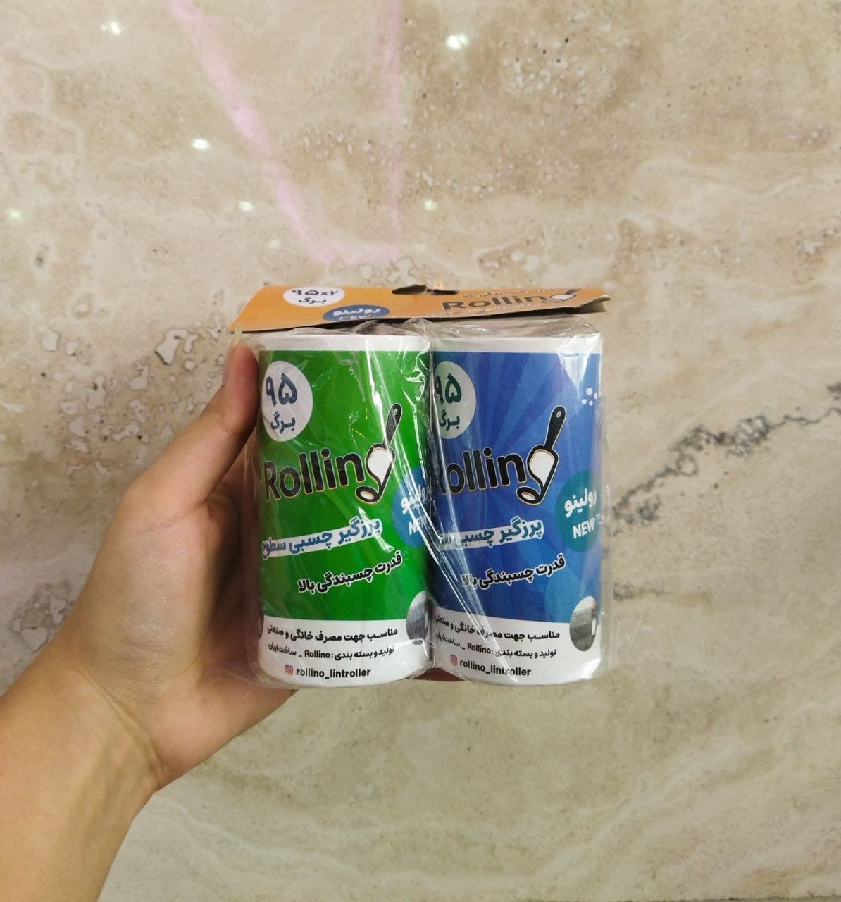 یدک پرزگیر رولی چسبی رولینو ۹۵ برگ (بسته 2 عددی) — تصویر ۵