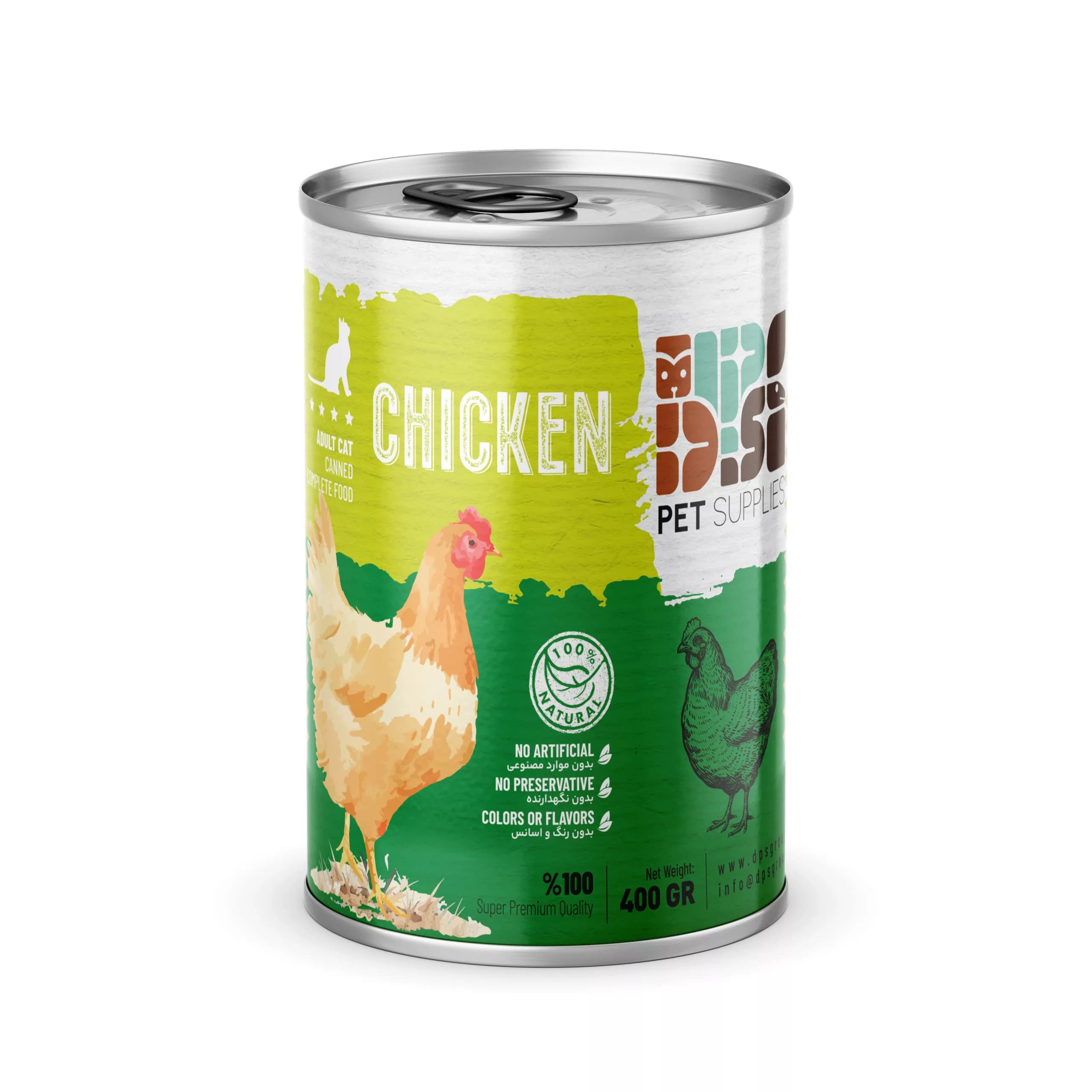 کنسرو نچرال گربه دیپیاس با طعم مرغ خالص – 430 گرم
