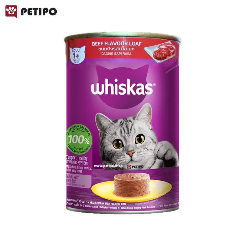 غذای کنسرو گربه بالغ با طعم بیف ویسکاس (Whiskas Beef Flavour Loaf) وزن 400 گرم — تصویر ۵
