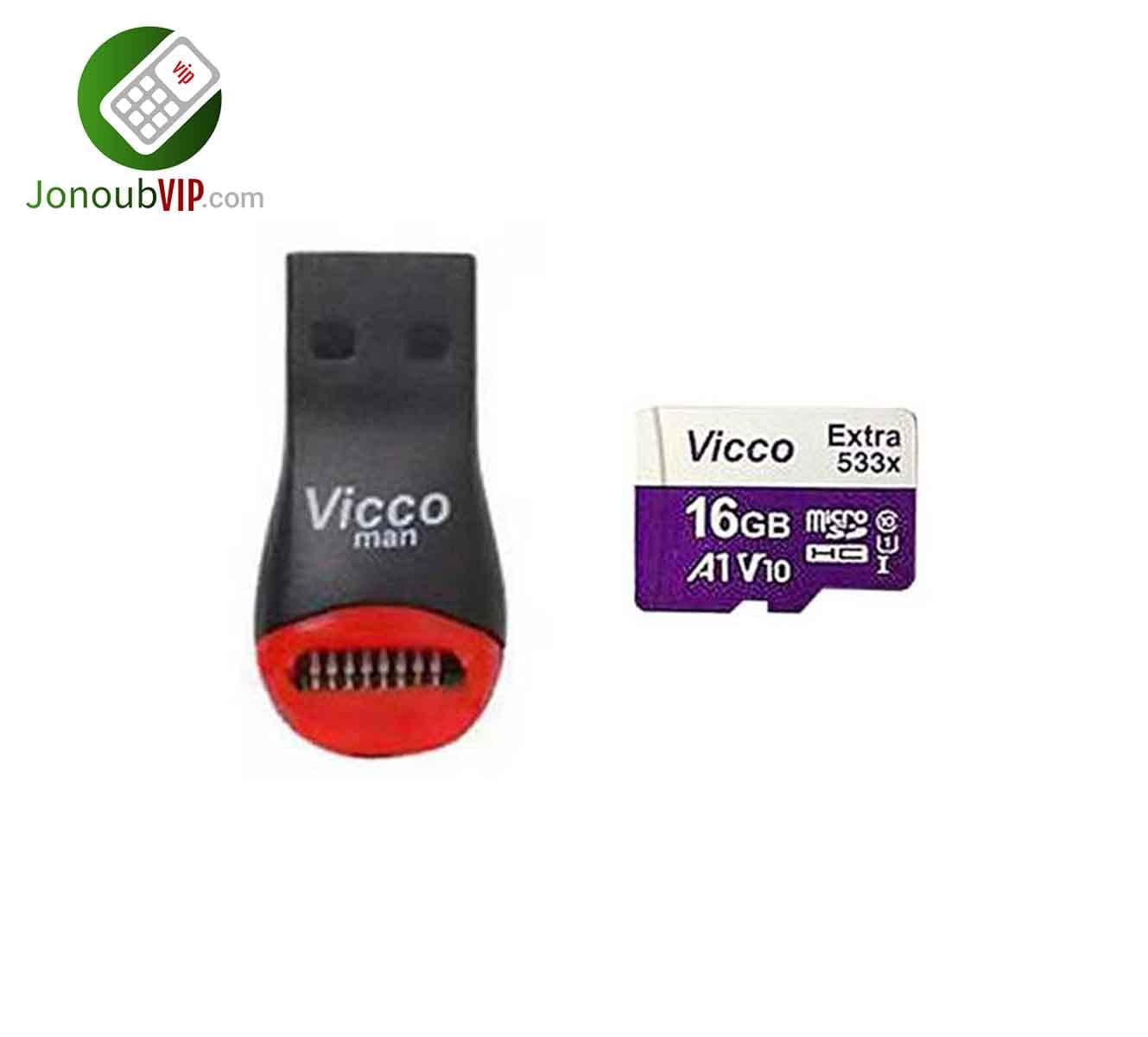 رم میکرو ۱۶گیگ+رم ریدر ویکومن Vicco Man Extra 533X — تصویر ۳