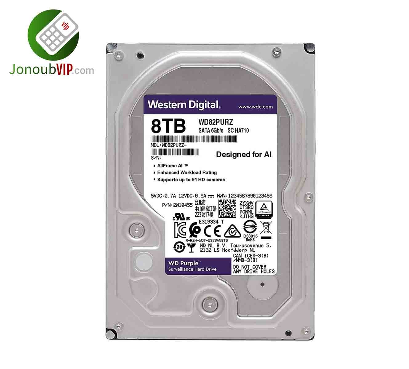 هارد وسترن دیجیتال مدل 8TB Western Digital Purple — تصویر ۴