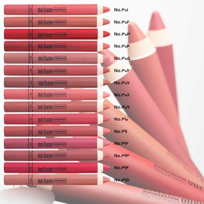 رژلب مدادی میچانو MICHANO Long Lasting Waterproof Lipstick شماره 311 — تصویر ۳