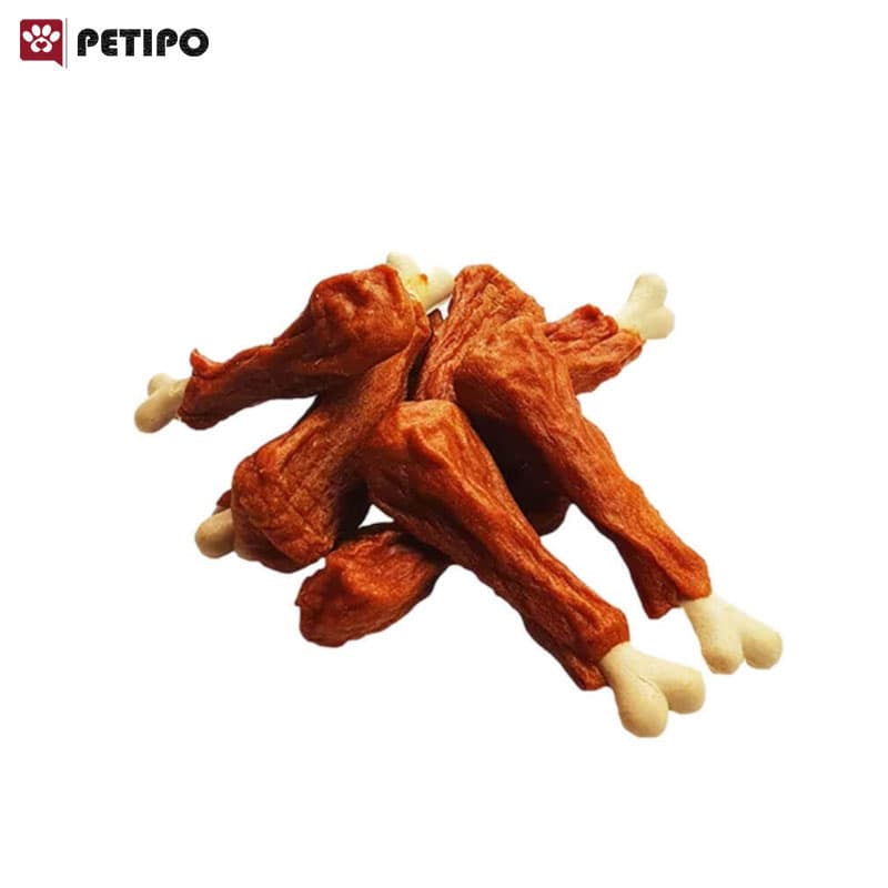 تشویقی سگ رول استخوان کلسیم دار با طعم مرغ ونپی (Wanpy Chicken Jerky & Calcium Bone Wrap Dog Treats) وزن ۱۰۰ گرم — تصویر ۲