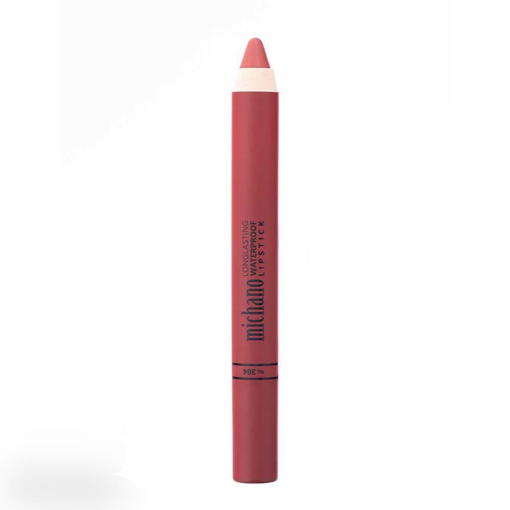رژلب مدادی میچانو MICHANO Long Lasting Waterproof Lipstick شماره 304 — تصویر ۲
