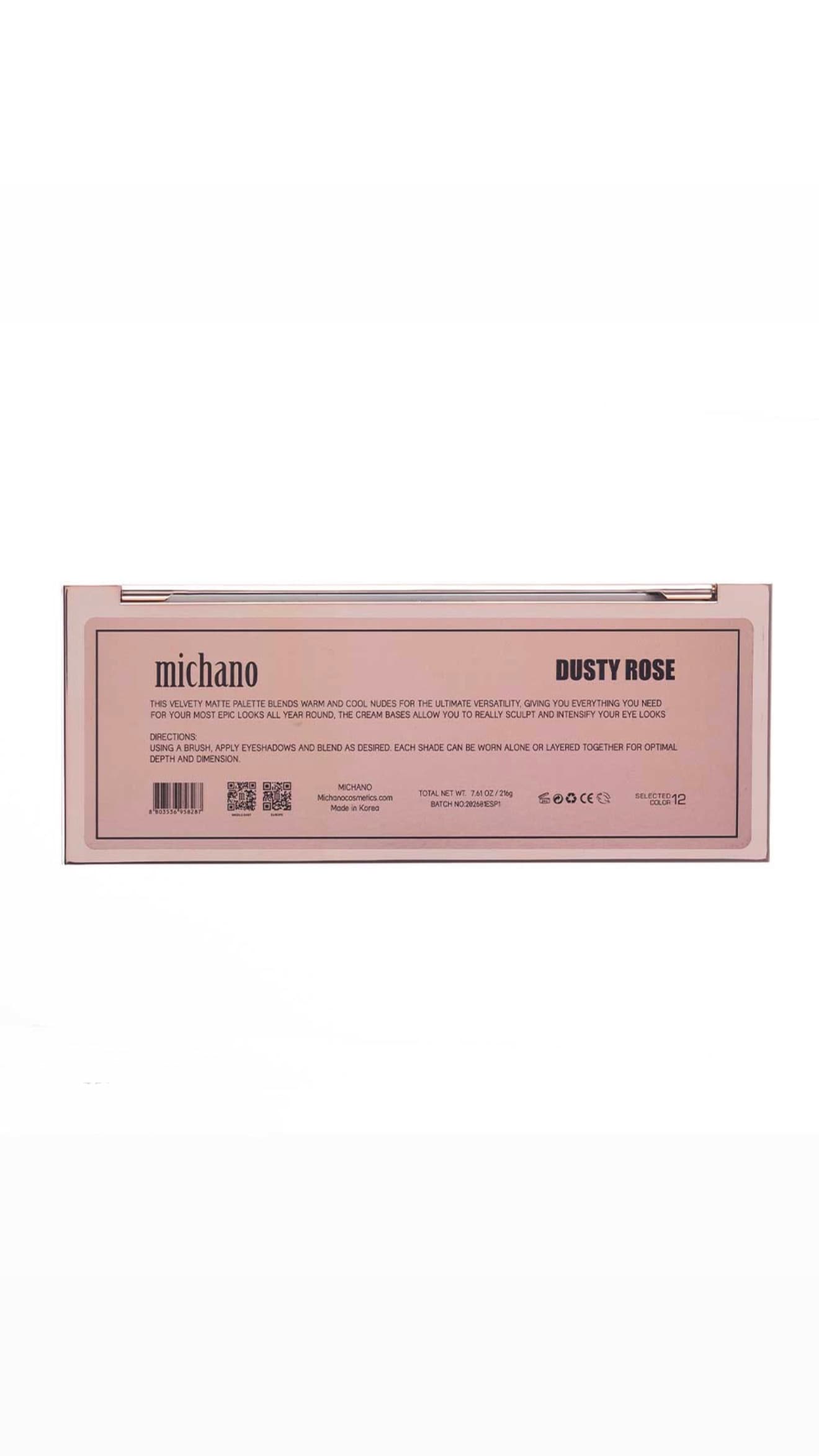 پالت سایه 12 رنگ DUSTY ROSE میچانو MICHANO Eyeshadow Palette — تصویر ۶