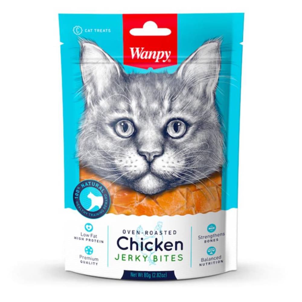 تشویقی لقمه ای گربه طعم مرغ ونپی (Wanpy Chicken Jerky Bites for Cat Treats) وزن 80 گرم — تصویر ۳