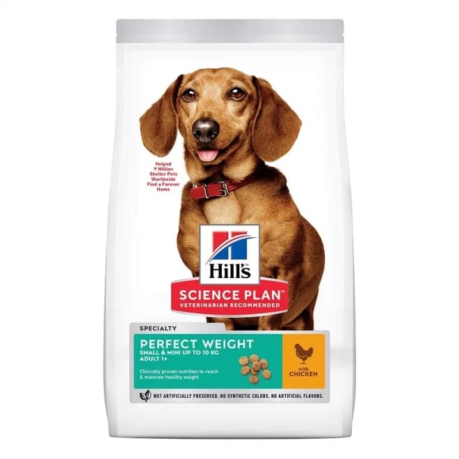 غذای خشک سگ بالغ پرفکت ویت با طعم مرغ هیلز (Hill’s Science Plan Perfect Weight) وزن 1.5 کیلوگرم — تصویر ۶