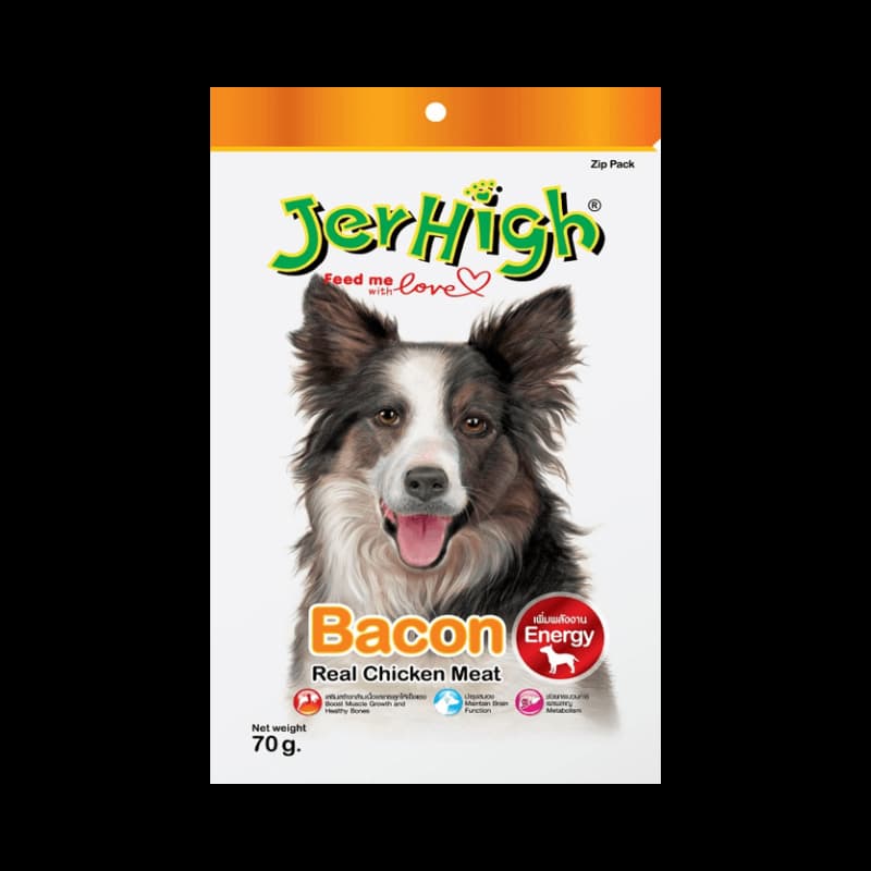 تشویقی سگ جرهای مدل بیکن با طعم مرغ – JerHigh Chicken Bacon Dog Treat