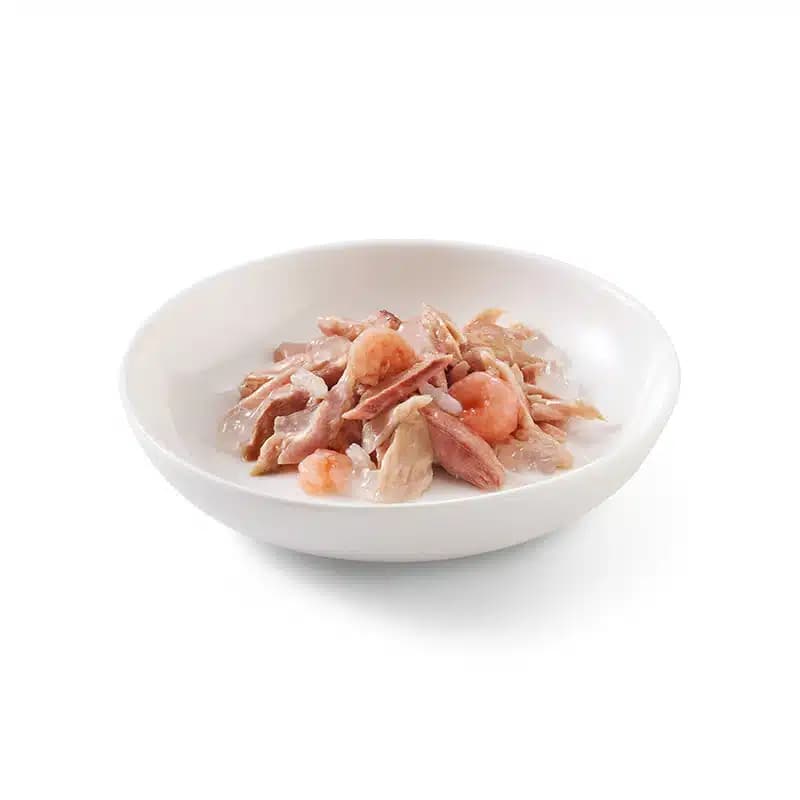 کنسرو گربه با طعم ماهی تن و میگو شسیر (SchesirTuna With Shrimps in jelly) وزن 140 گرم — تصویر ۶