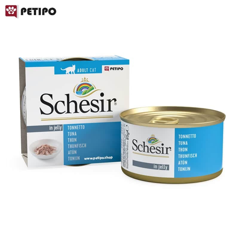 کنسرو گربه با طعم ماهی تن در ژله شسیر (Schesir Tuna In jelly) وزن 85 گرم