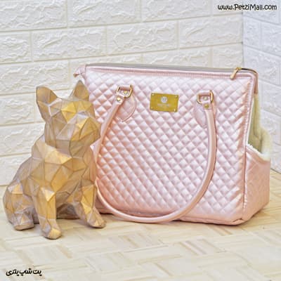 کیف حمل سگ و گربه مد کاو مدل وینر رنگ صورتی چرم مصنوعی کد ۷۶۵